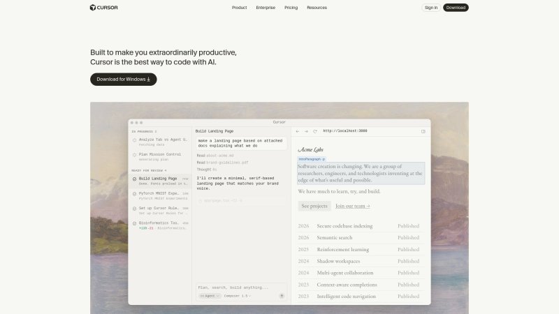 Capture d'écran de Cursor