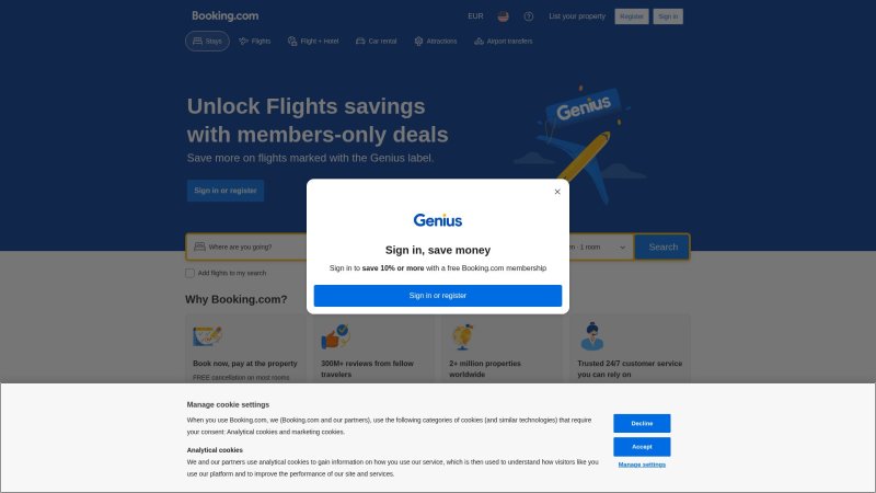 Capture d'écran de Booking.com