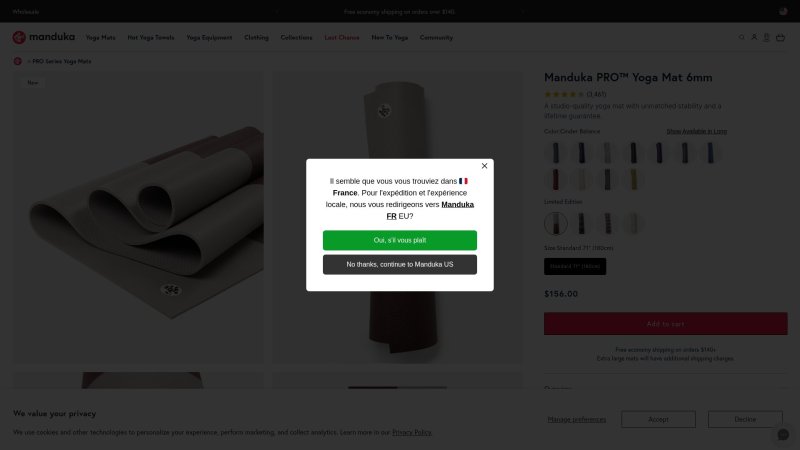 Capture d'écran de Manduka PRO