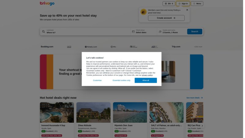 Capture d'écran de Trivago