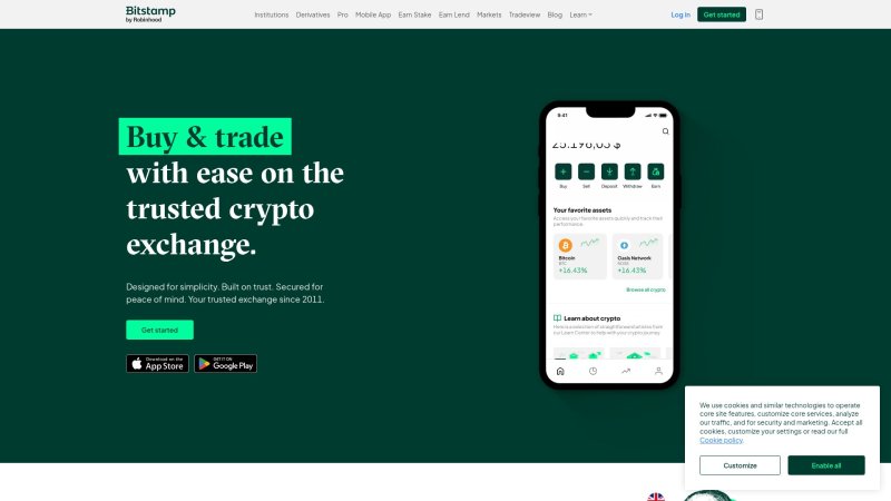 Capture d'écran de Bitstamp