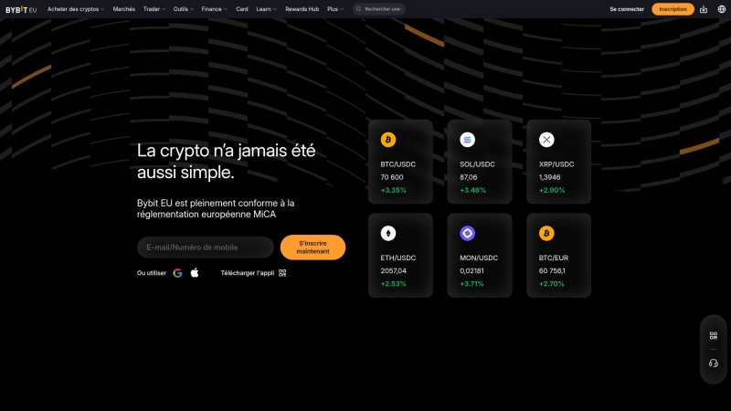 Capture d'écran de Bybit
