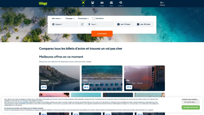 Capture d'écran de Liligo