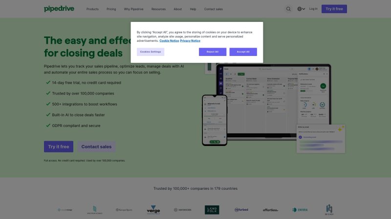 Capture d'écran de Pipedrive