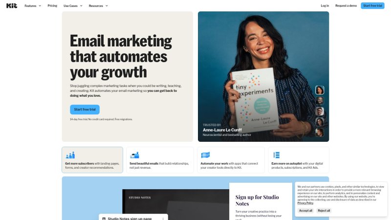 Capture d'écran de ConvertKit