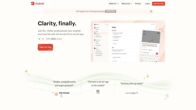 Capture d'écran de Todoist