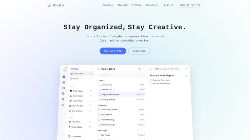 Capture d'écran de TickTick