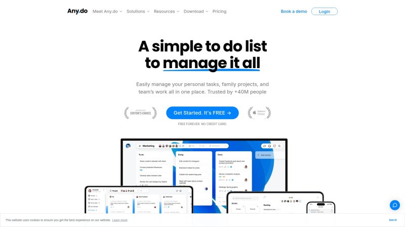 Capture d'écran de Any.do