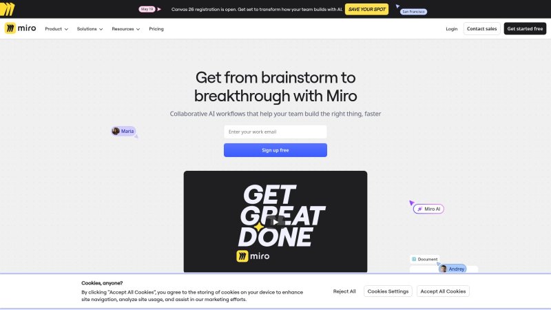 Capture d'écran de Miro