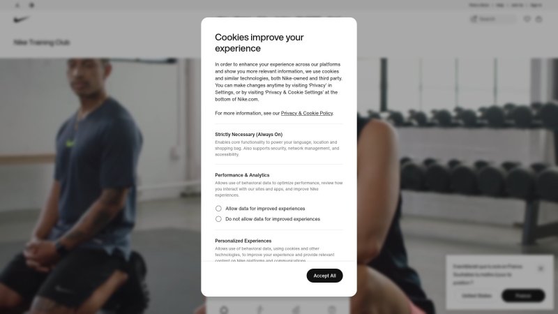 Capture d'écran de Nike Training Club