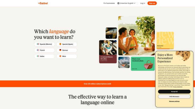 Capture d'écran de Babbel