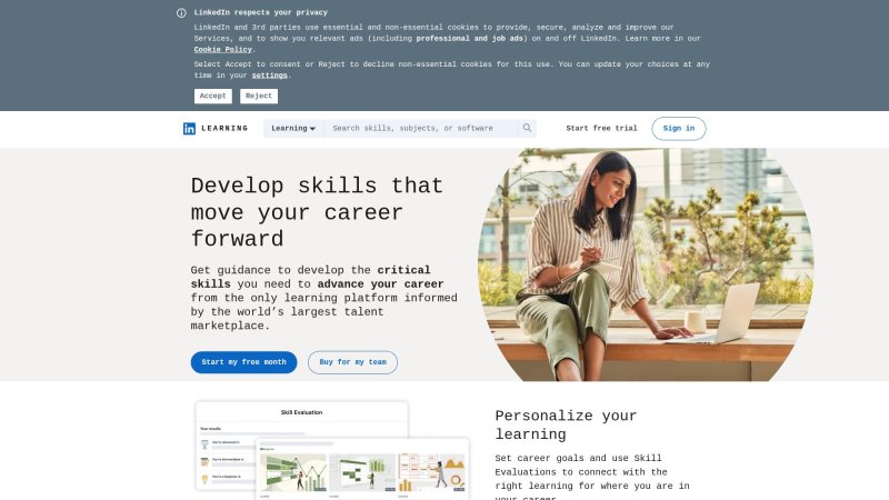 Capture d'écran de LinkedIn Learning