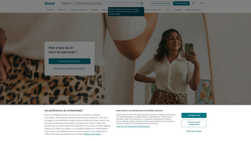 Capture d'écran de Vinted