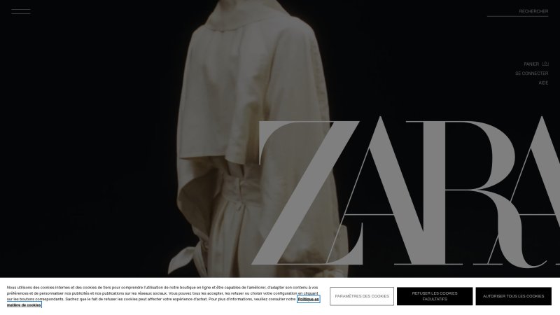 Capture d'écran de Zara