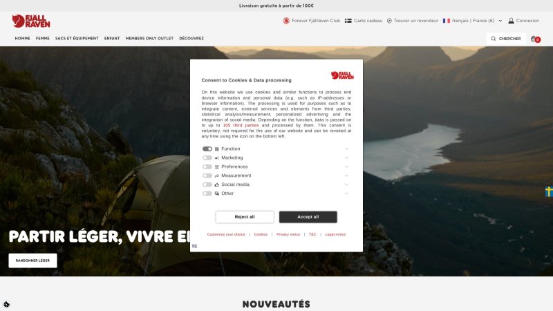 Capture d'écran de Fjällräven Kånken