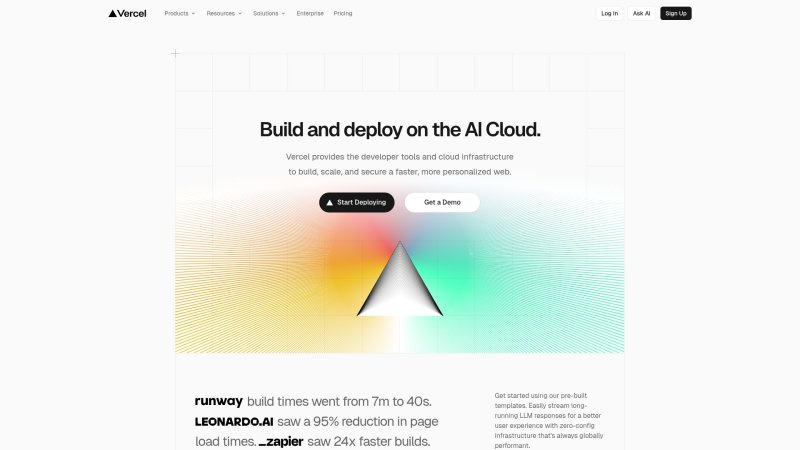 Capture d'écran de Vercel