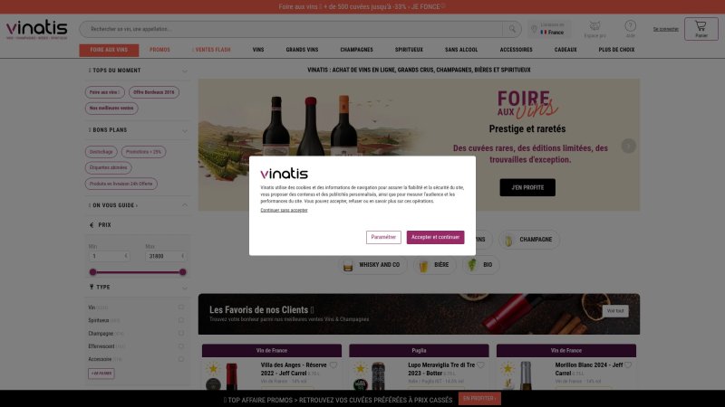 Capture d'écran de Vinatis