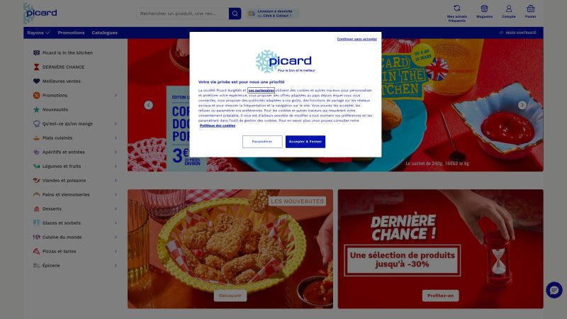 Capture d'écran de Picard Surgelés