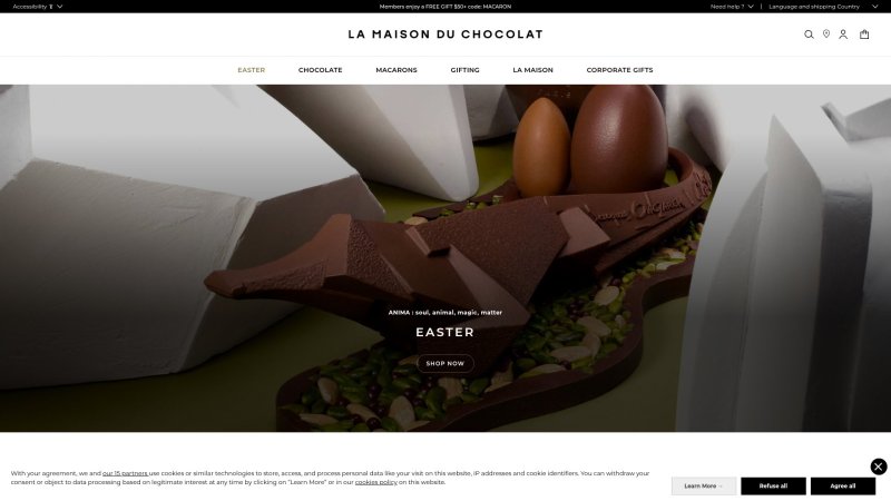 Capture d'écran de La Maison du Chocolat