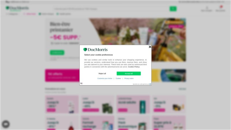 Capture d'écran de DocMorris