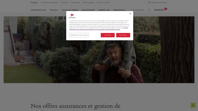 Capture d'écran de Swiss Life