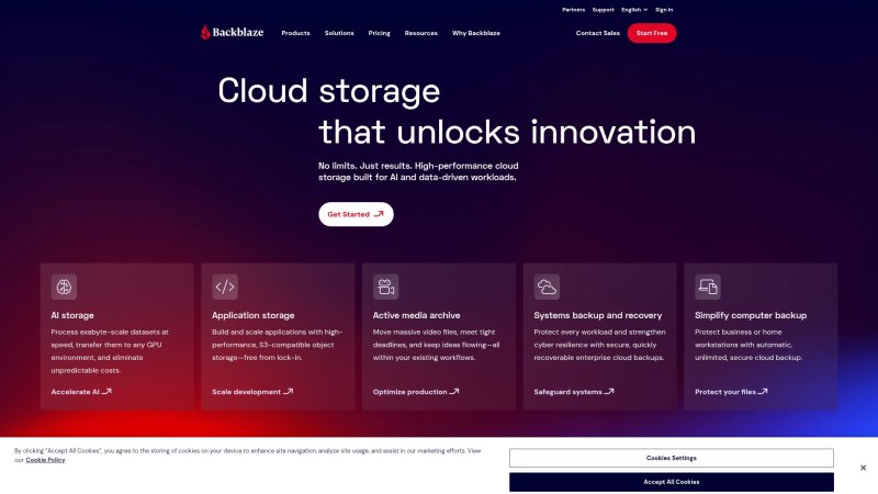 Capture d'écran de Backblaze