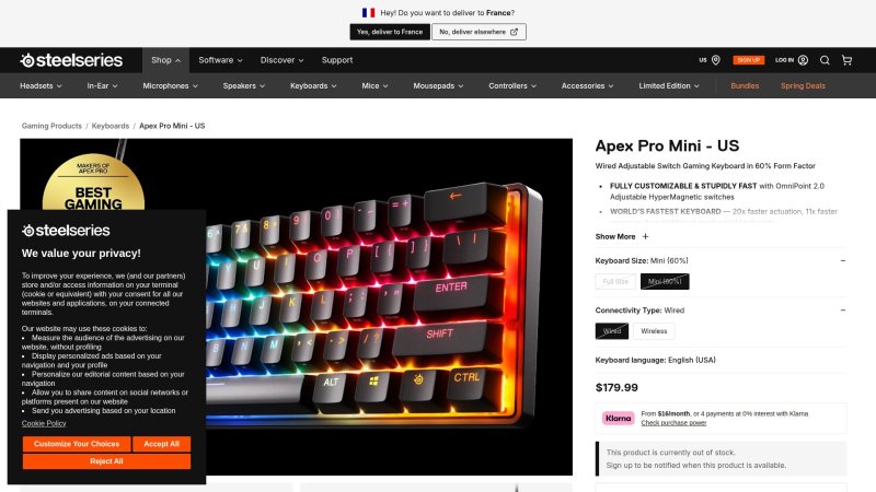 Capture d'écran de SteelSeries Apex Pro TKL