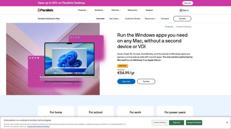 Capture d'écran de Parallels Desktop