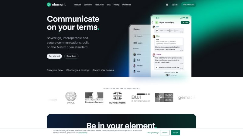 Capture d'écran de Element (Matrix)