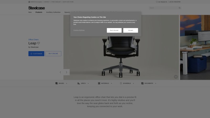 Capture d'écran de Steelcase Leap V2