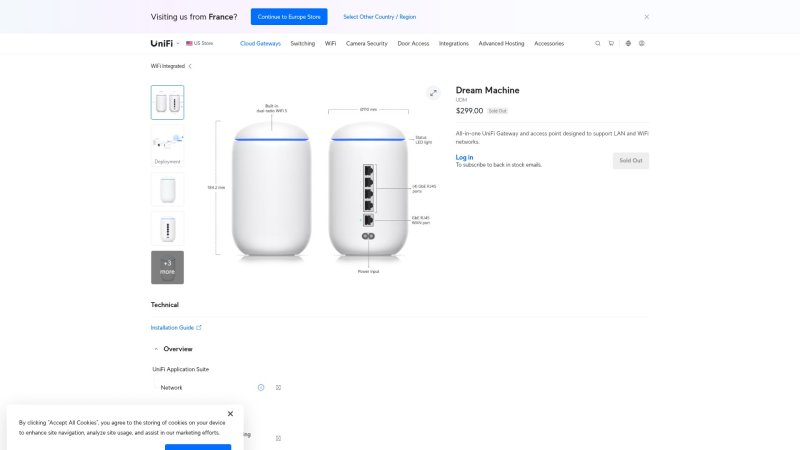 Capture d'écran de Ubiquiti UniFi Dream Machine