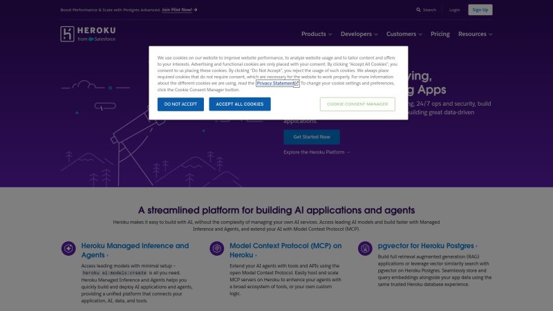 Capture d'écran de Heroku