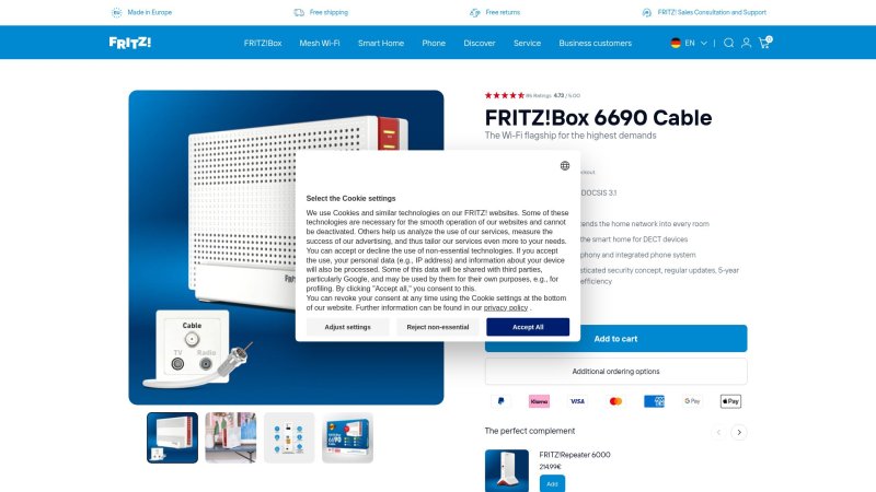 Capture d'écran de Fritz!Box 6690