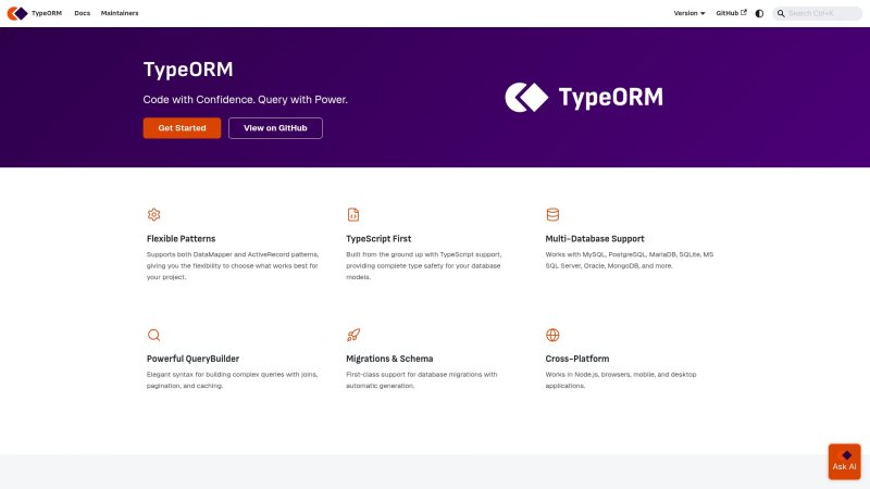 Capture d'écran de TypeORM