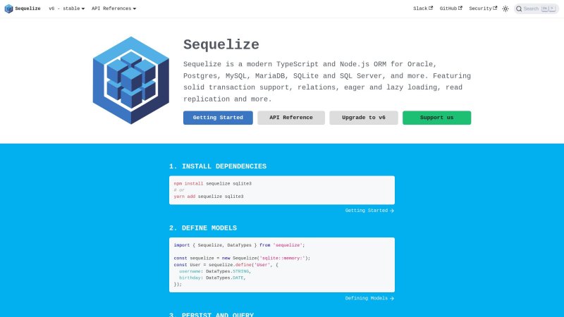 Capture d'écran de Sequelize
