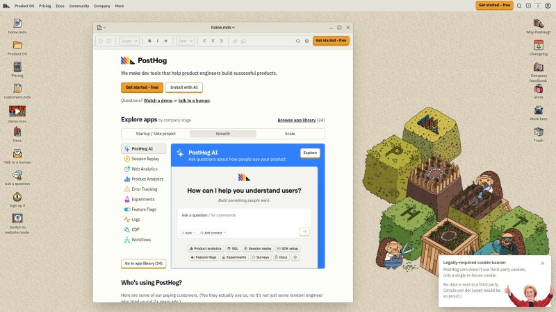 Capture d'écran de PostHog
