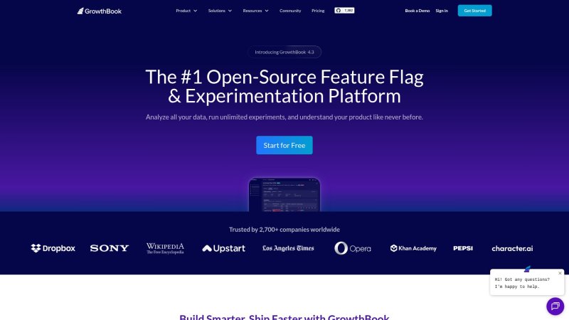 Capture d'écran de GrowthBook