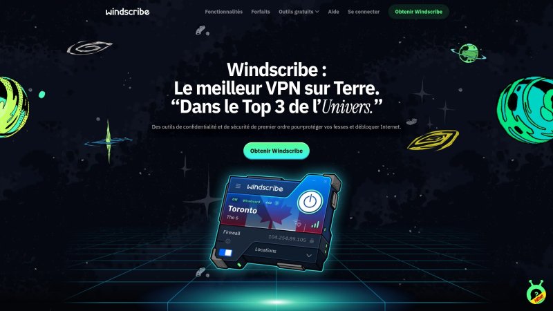 Capture d'écran de Windscribe