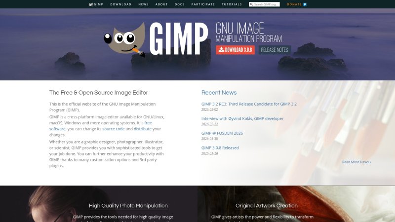 Capture d'écran de GIMP