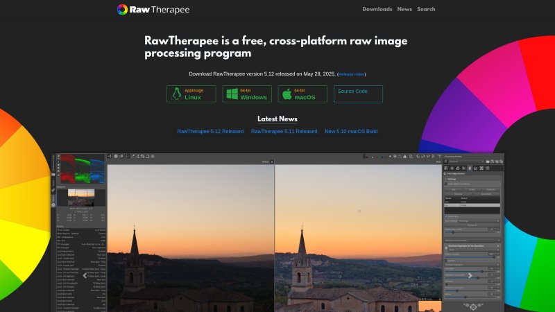 Capture d'écran de RawTherapee