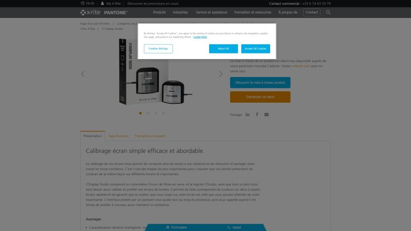 Capture d'écran de X-Rite i1Display Studio