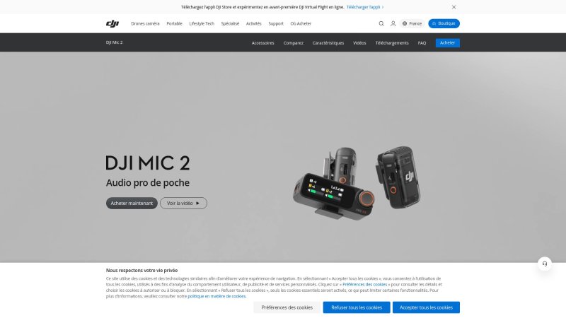 Capture d'écran de DJI Mic 2