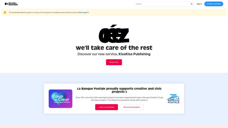 Capture d'écran de KissKissBankBank