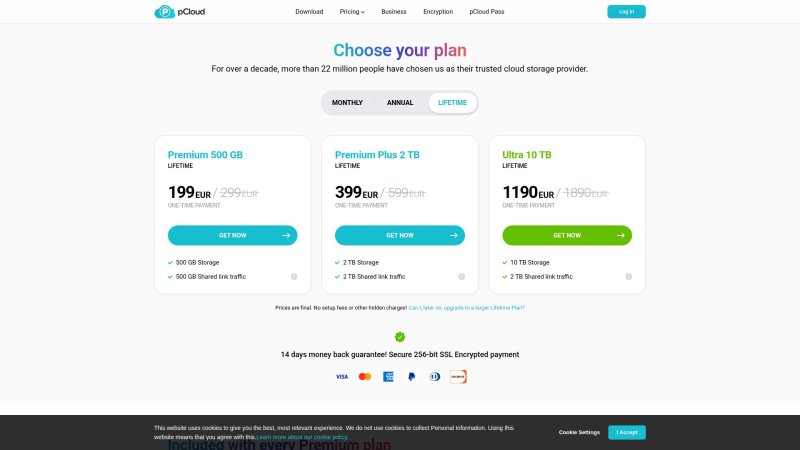 Capture d'écran de pCloud