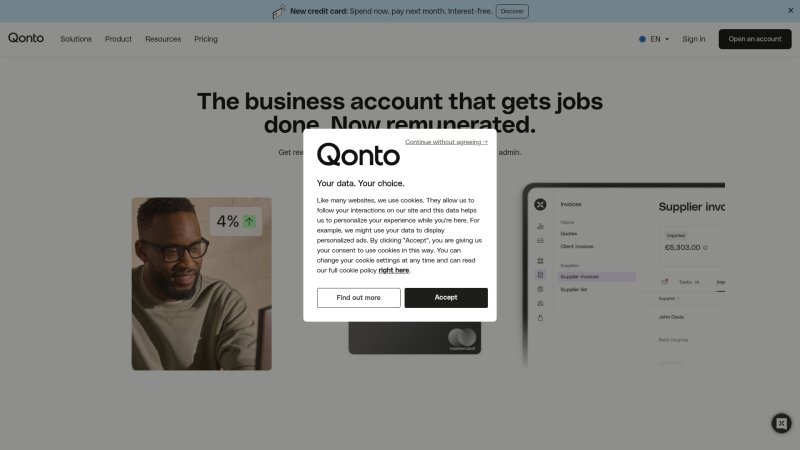 Capture d'écran de Qonto