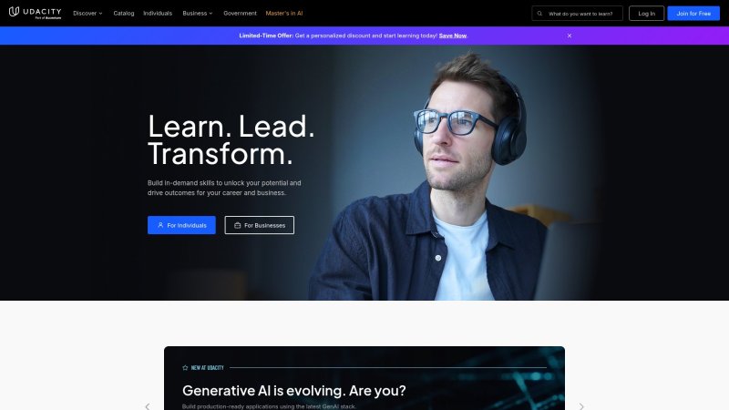 Capture d'écran de Udacity
