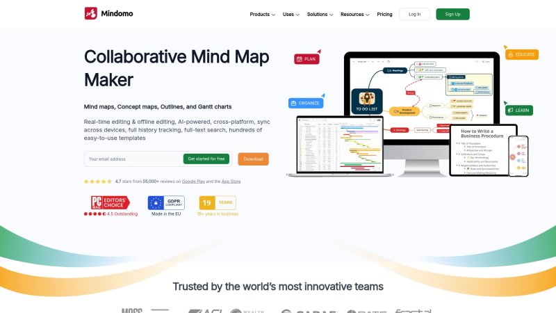 Capture d'écran de Mindomo