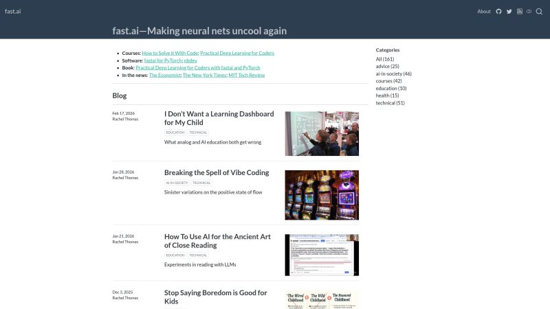 Capture d'écran de fast.ai