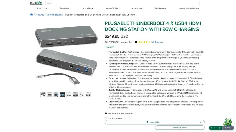 Capture d'écran de Plugable TBT4-UDX1