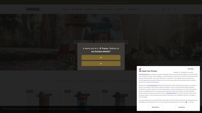 Capture d'écran de GRAYL GeoPress